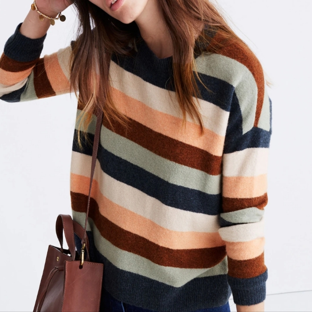 Madewell Sweater in Elmwood Stripe Size Small